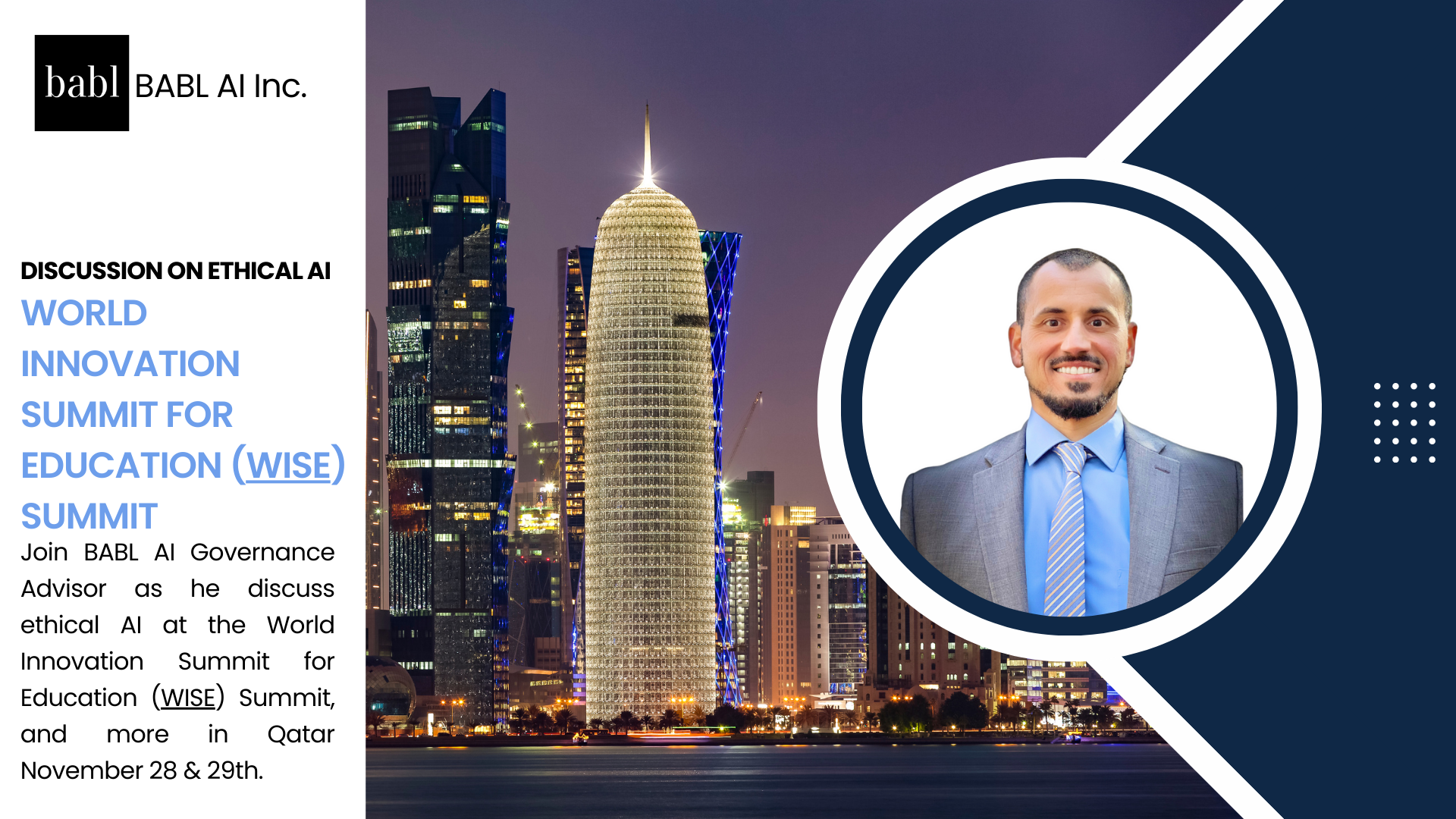 BABL AI Advisor to Speak at WISE Summit in Qatar