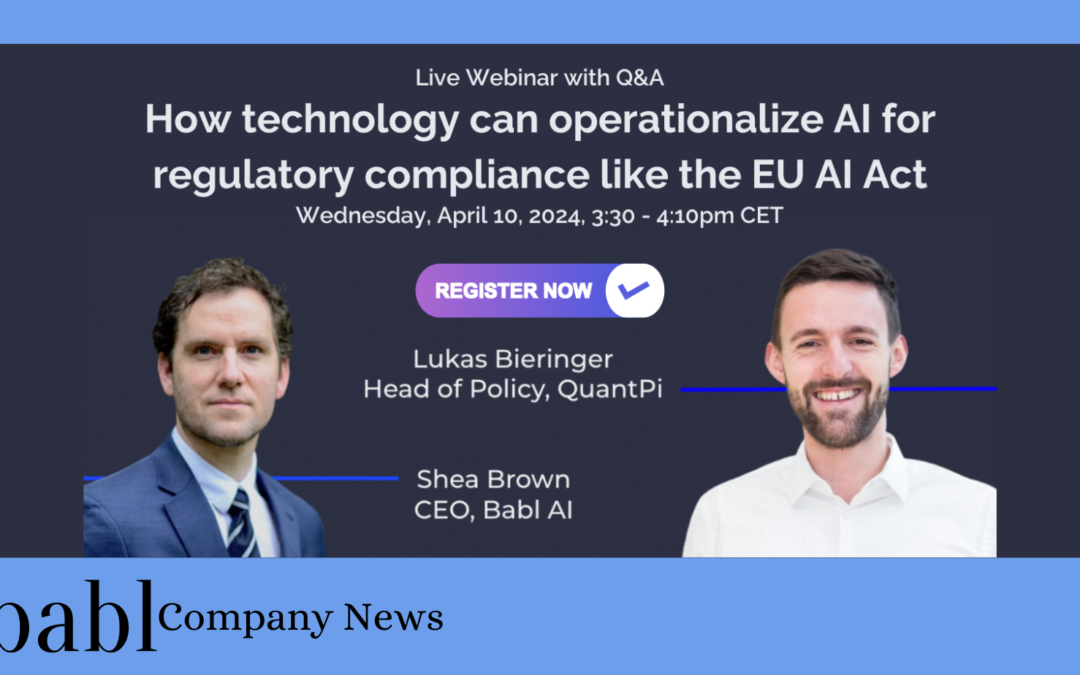 BABL AI and QuantPi Holding Joint Webinar on AI Compliance and Governance
