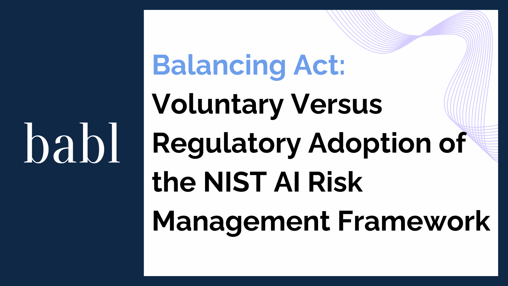 Balancing Act: Voluntary Versus Regulatory Adoption of the NIST AI Risk Management Framework