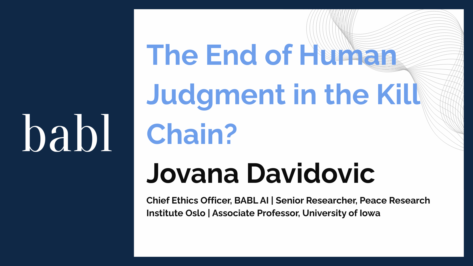 The End of Human Judgment in the Kill Chain?